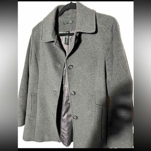 Ralph Lauren Womens Mid Length Wool Peacoat Charcoal Gray Size 8